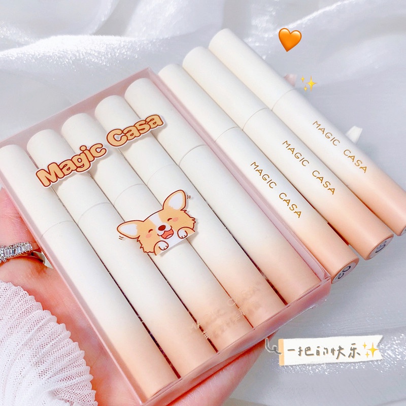 Sét 5 son kem MAGIC CASA  mướt mịn vỏ xanh