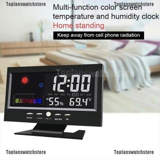 Đồng Hồ Báo Thức Điện Tử Màn Hình Màu LCD Hiển Thị Thời Tiết