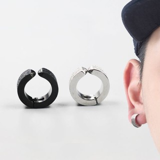 Khuyên tai titan unisex kẹp phun cát không gỉ không cần bấm lỗ tai