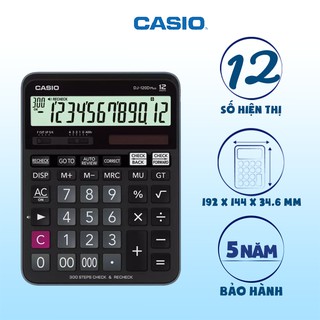 Máy Tính Để Bàn Casio DJ-120D Plus (12 Số) Chính Hãng - Kiểm Tra 300 Bước Phục Vụ Kế Toán, Thủ Quỹ