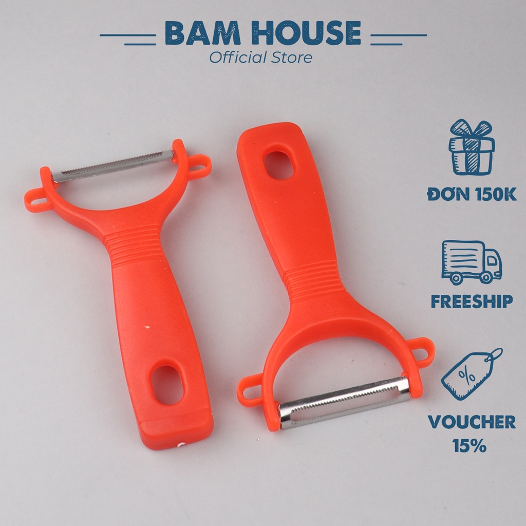 Ảnh Dao bào đa năng inox Bam House cán nhựa đỏ siêu bén cao cấp BD03 1