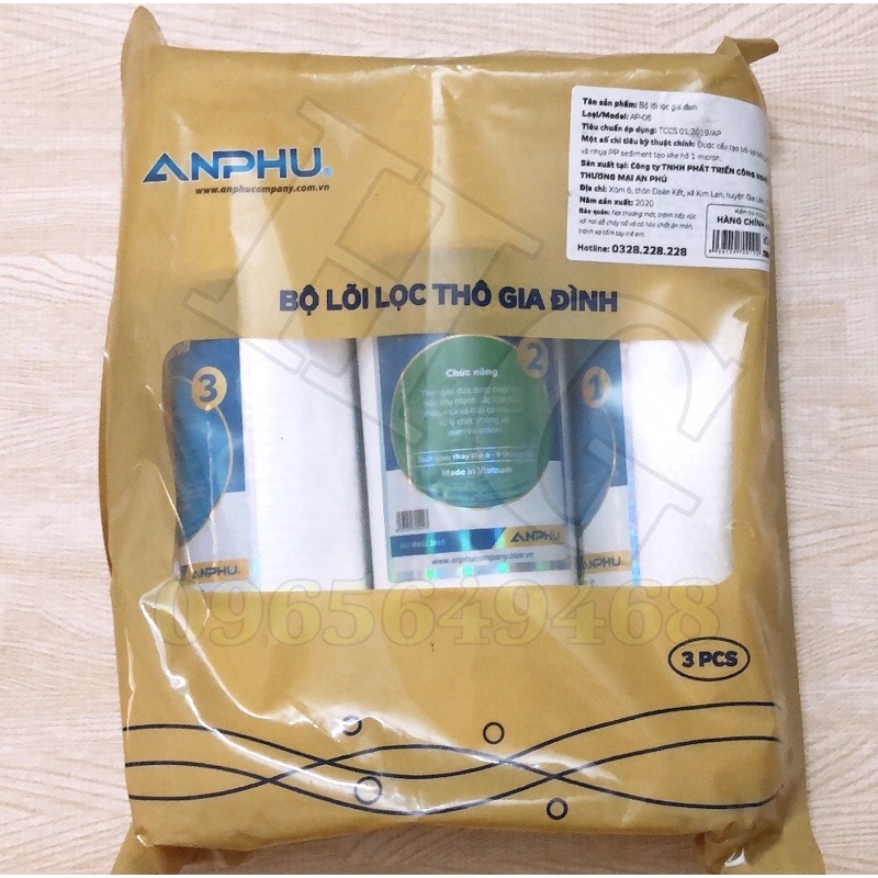 [CHÍNH HÃNG CTY] Bộ Lõi Lọc Nước Thô Gia Đình, Quả Lọc Số 1-2-3 (ẢNH THẬT)