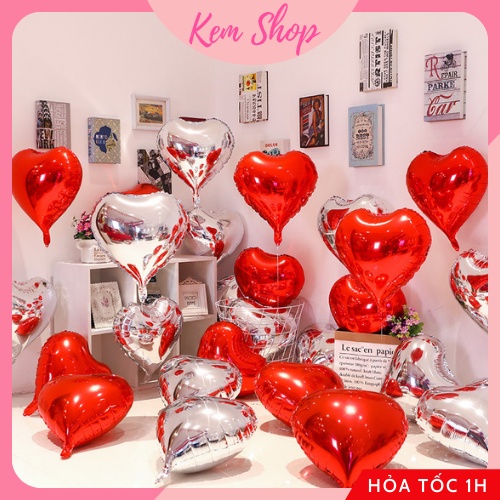 Bóng trái tim size đại 18'' trang trí đám cưới, tiệc cưới, lễ cầu hôn tỏ tình, sinh nhật - Kem Shop K1