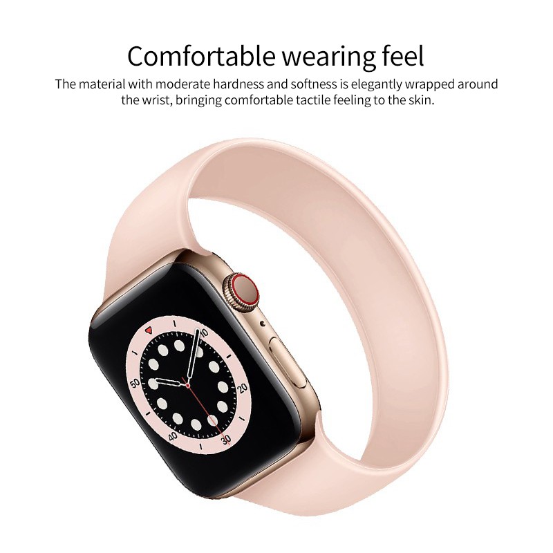 Nam Nữ Co Giãn Dây Đeo Đồng Hồ Silicon Lỏng Tích Hợp Dây Đeo Thiết Kế Không Khóa Thích Hợp Cho Apple Watch SE3 S9 S8 SE S7 S6 38mm 40mm 44mm 41mm 45mm Dây Đeo Cổ Tay