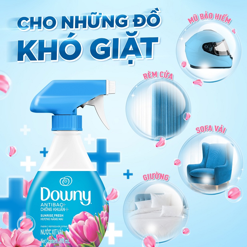 Mô tả Xịt Vải DOWNY Khử Mùi Và Chống Khuẩn 99.9% Hương Nắng Mai/ Huyền Bí/ Đam Mê Chai 370ml - 4