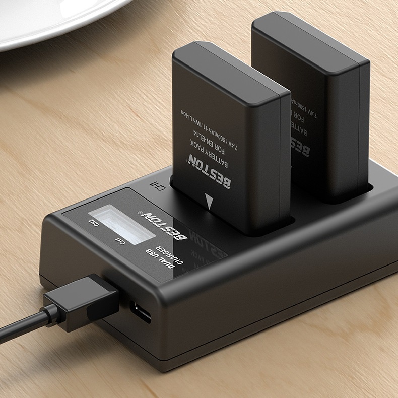 Pin EN-EL14 1500mAh và Sạc Beston cho Nikon D3100, D3200, D3300, D3400, D5100, D5200, D5300, D5500, D5600, P7000.