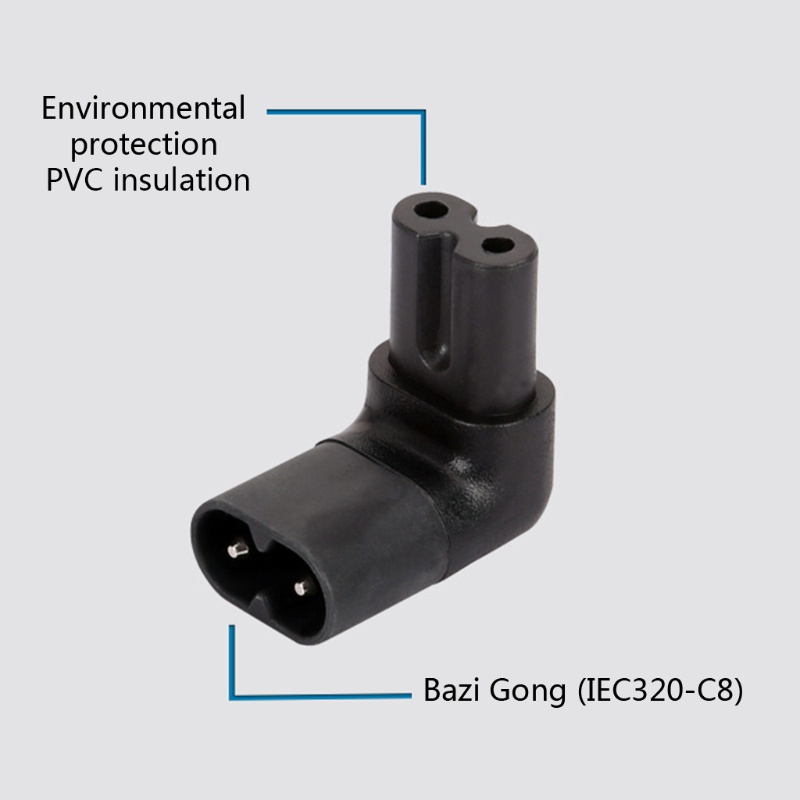 Pealike Hình 8 IEC320 C7 đến C8 90 Độ Lên Góc Xuống IEC C8 Đến C7 Bộ Chuyển Đổi Nguồn Điện AC