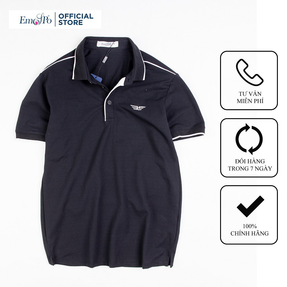 Áo Polo Nam cổ bẻ phối UCO vải cotton cá sấu cao cấp, chuẩn form, sang trọng lịch sự màu đen, ghi ATS0315 – EMSPO