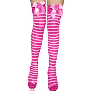 Ấm cúng Thời Trang Đùi Vớ Dâu Nơ Sọc Trên Đầu Gối Tất Dài Lễ Hội Ngày Lễ Cosplay Quần
