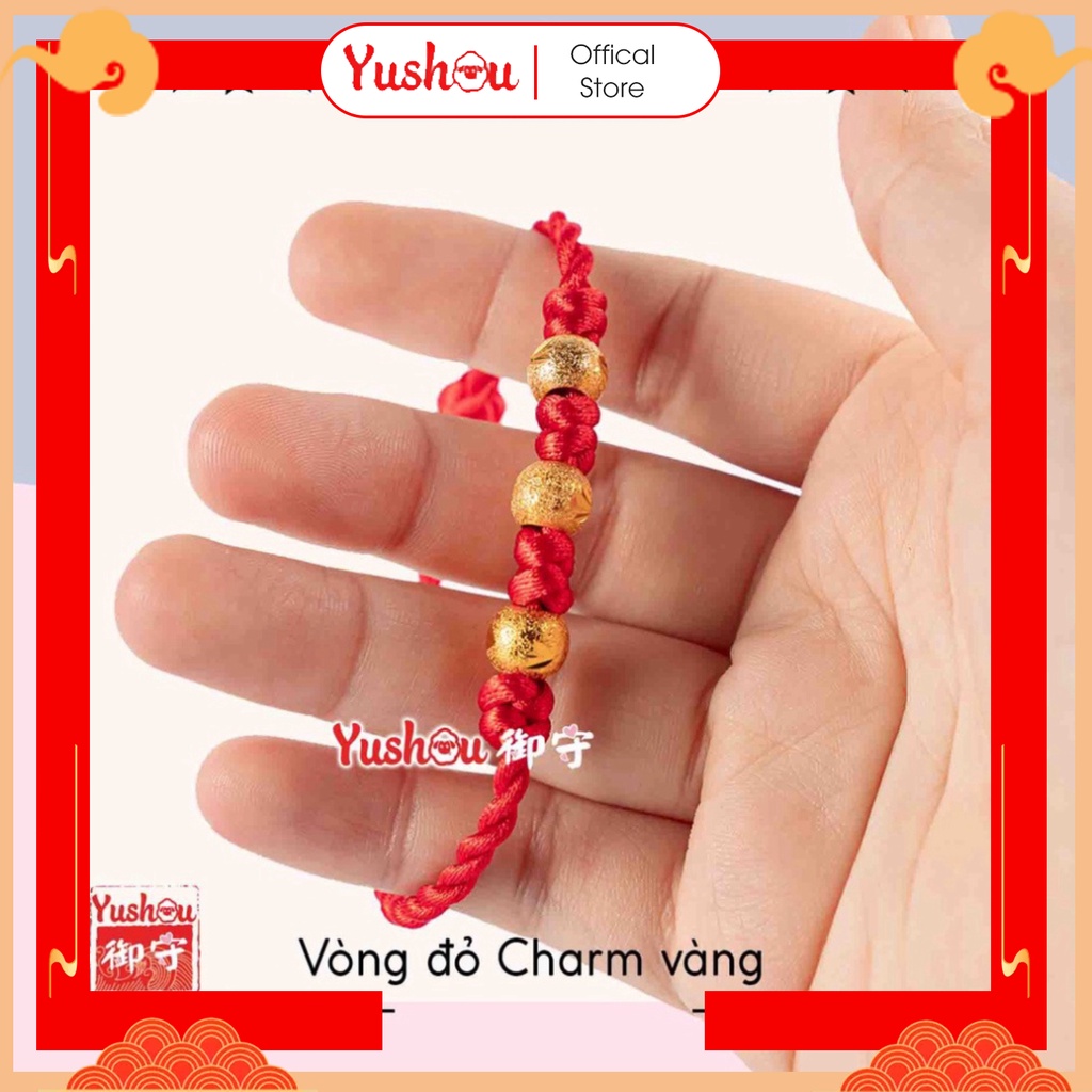 Vòng Tay May Mắn Charm Mạ Vàng, Có sẵn, Quà tặng ý nghĩa.