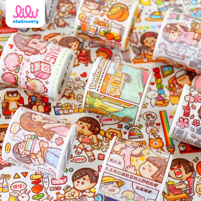 Washi tape cute sticker trang trí thủ công trong nhà, DIY Crafts, Scrapbook, Journal, Diary, Planner K88