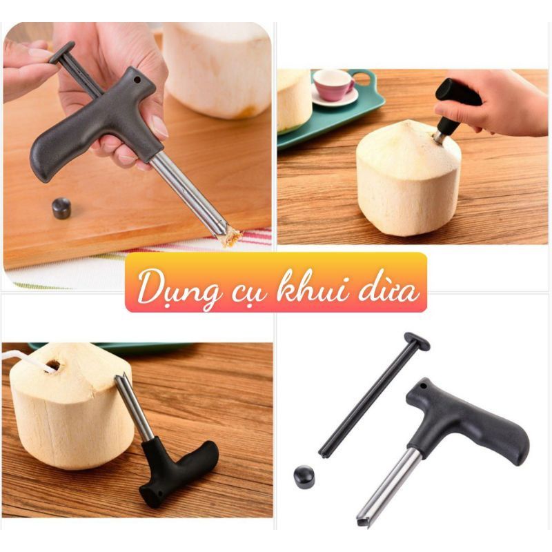 Dụng cụ khui đục lỗ trái dừa Vạn Lợi siêu nhanh tiện lợi Chắc Chắn