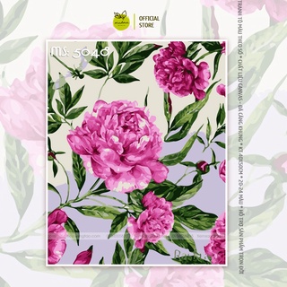 Tranh tô màu số hóa Madoca có khung 40x50cm hoa mẫu đơn mềm mại T5048