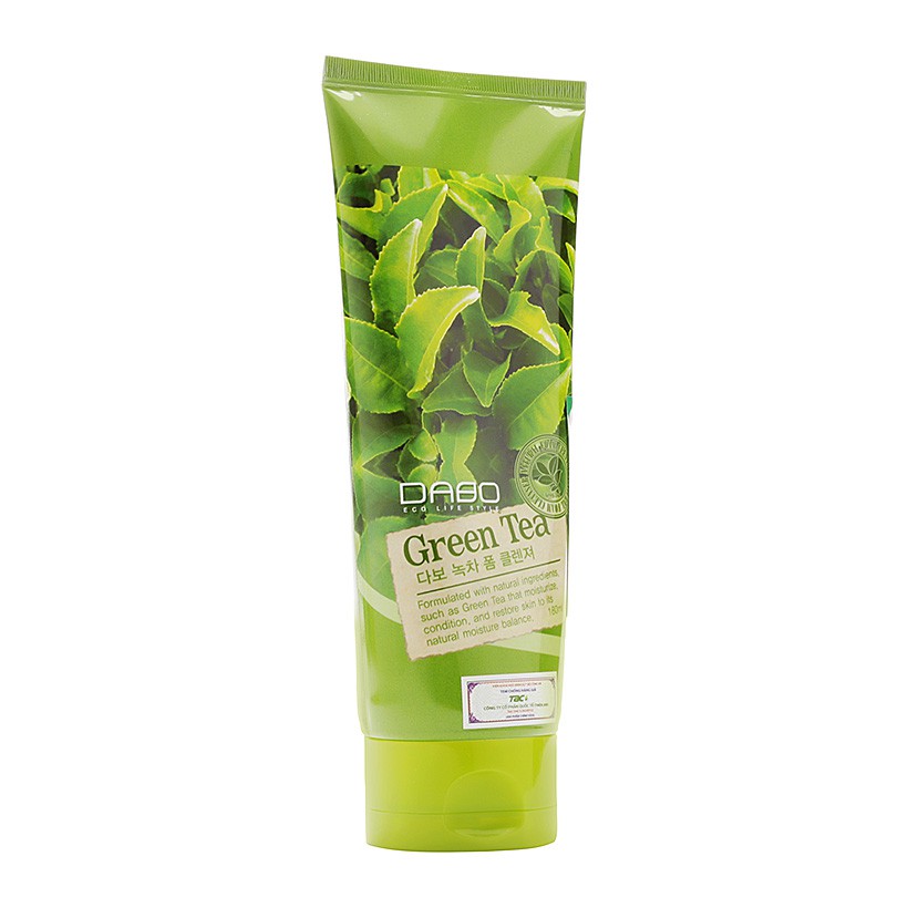 Ảnh Sữa Rửa Mặt Tinh Chất Trà Xanh Trắng Da, Sạch Mụn Dầu Nhờn Green Tea Dabo Hàn quốc (180ml) 3