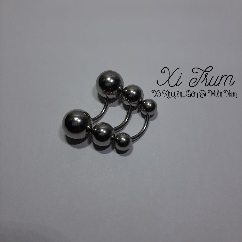 01 khuyên TẠ INOX thân CONG nhiều size ( không kèm kim xỏ ) | Shopee ...