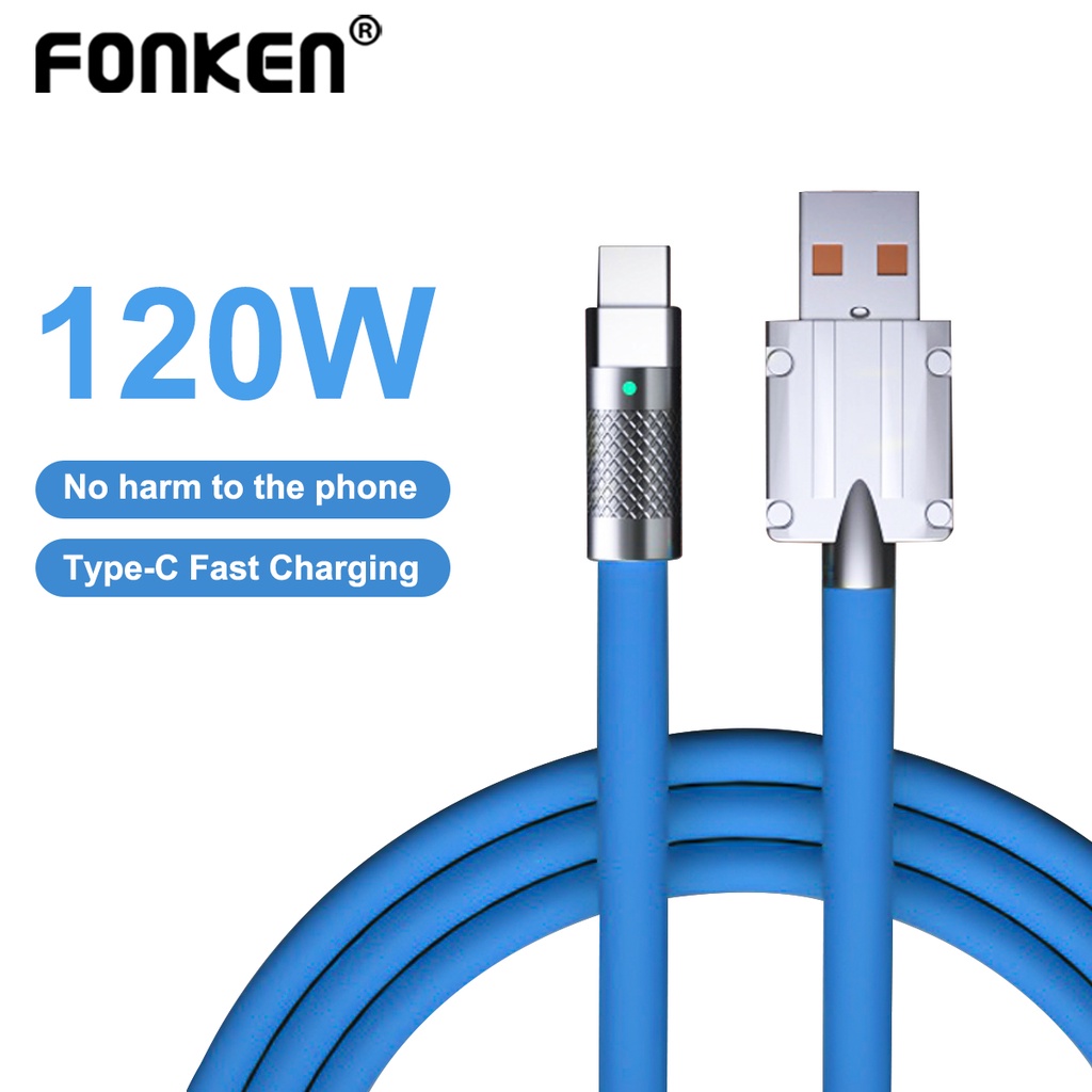 Ảnh Cáp sạc nhanh FONKEN USB type C 120W 6A cho Xiaomi Huawei Samsung 3