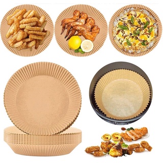 giấy lót nồi chiên không dầu 1sét 50 tờ,Khay giấy nồi chiên hình tròn chịu nhiệt,thấm dầu