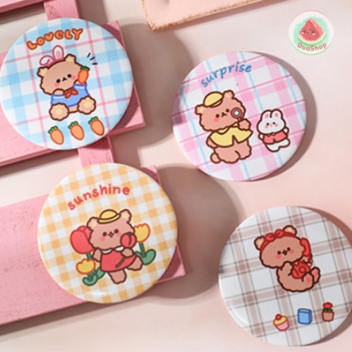 Gương Mini Cầm Tay Đáng Yêu - Gương Tròn Bỏ Túi Tiện Dụng