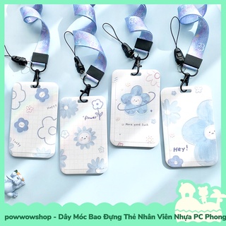 [Sẵn VN - Hỏa Tốc] Dây Móc Bao Đựng Thẻ Nhân Viên Nhựa PC Mẫu Ocean Sun Flowers Hoa Biển Xanh