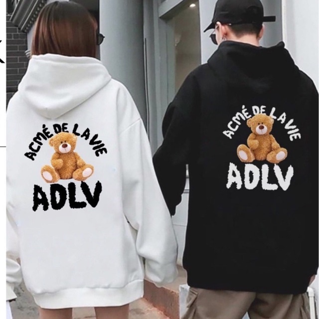 Áo Hoodies Gấu A.D.L .V Nam Nữ In Hình Hai Mặt Form Rộng Unisex By.Huyenstore23