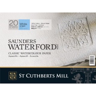 Giấy vẽ màu nước Saunders Waterford / Arches 300gsm, 100% cotton- Vân Hot / Cold pressed- 56x76cm