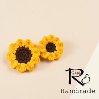 Ghim cài áo hoa hướng dương xinh xắn 3cm, 4cm |Pin, trâm cài balo, cặp, huy hiệu |Shop Rô Handmade