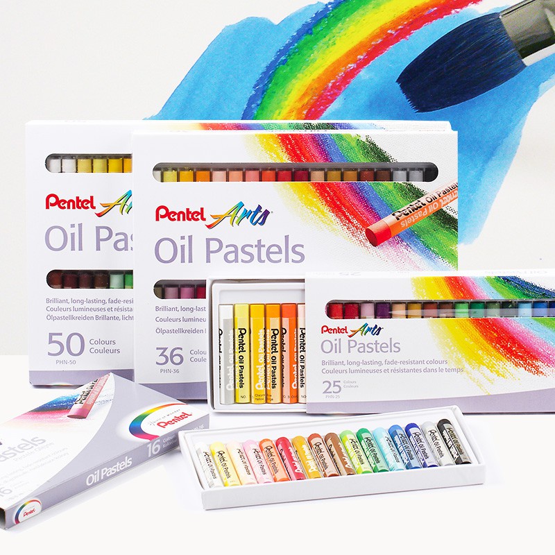 Ảnh Phấn/ Sáp Dầu Pentel  Oil  Pastel PHN - 50 màu  | Màu Sắc Pastel Tươi Sáng Phong Phú | An Toàn Cho Sức Khỏe Người Dùng | 2