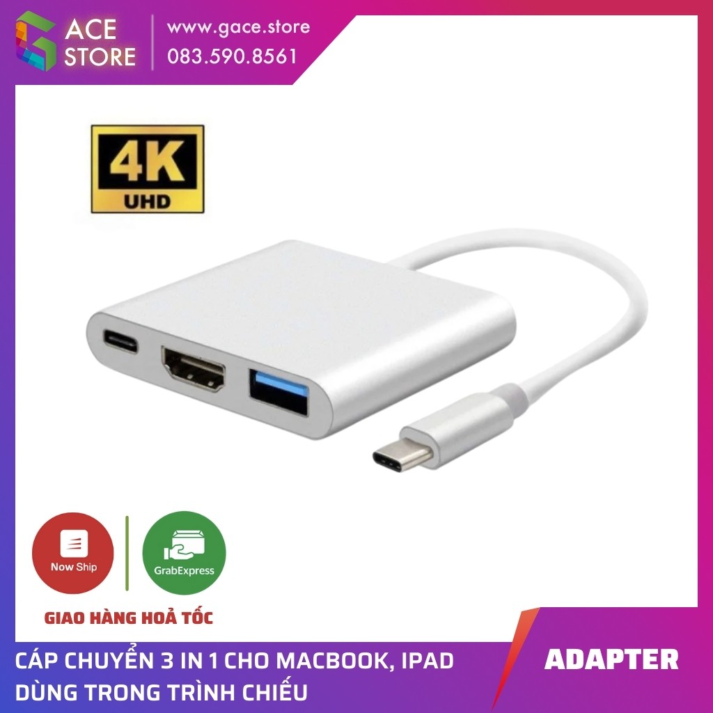 Hub USB-C 3 trong 1