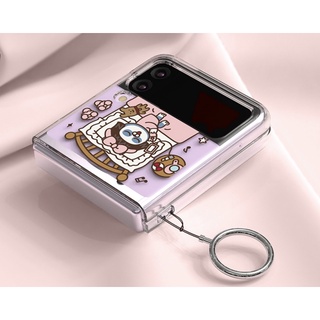Ốp Điện Thoại Cứng Trong Suốt Nắp Gập Hình Nhân Vật Kakao Friends / Happy Together Z Flip 4 Slim Kèm Dây Đeo Nắp Gập 4