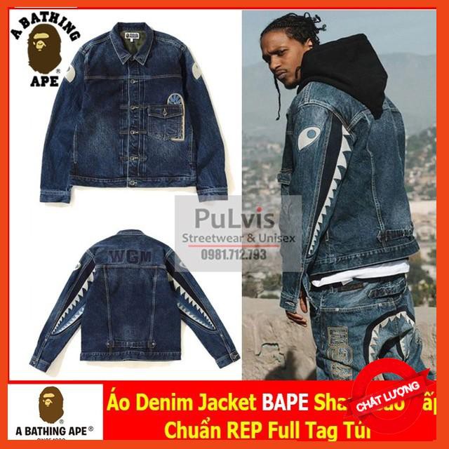 [Mặc Là Sang] Áo Hoodie Nam Áo Denim Jeans Bape X Neighborhood R.E.P 1: ...
