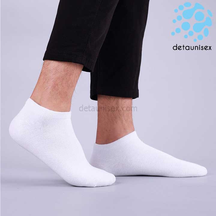 Ảnh Vớ Cotton Cổ Ngắn Màu Trơn Thoáng Khí Detaunisex - VON1 2