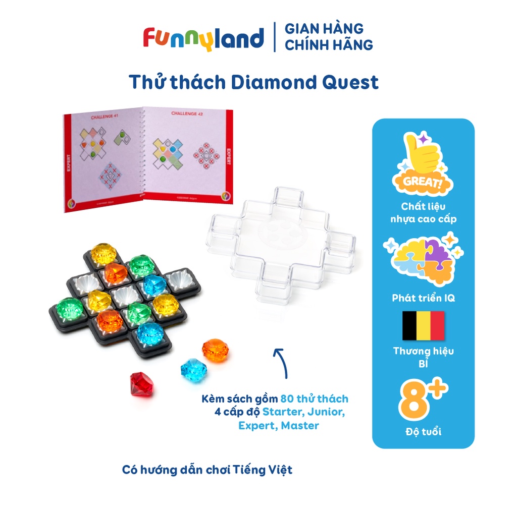 Đồ chơi trí tuệ SmartGames Thử thách Diamond Quest cho bé từ 8 tuổi với 80  thử thách | Shopee Việt Nam