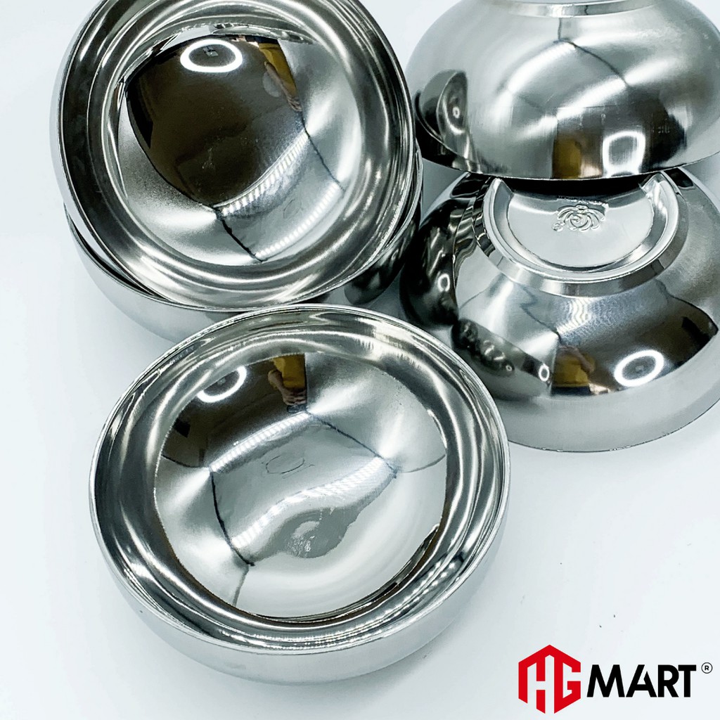 Ảnh Bộ 5 Bát Trơn Inox cách nhiệt chống nóng thương hiệu HG Mart [Bảo hành 12 tháng] 4