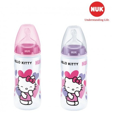 Ảnh Bình sữa Nuk nhựa PP Hello Kitty 150-300ml silicone 2