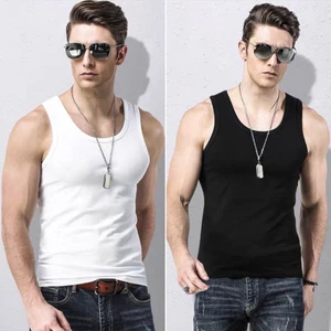 Áo Tank Top Thể Thao Sát Nách Màu Đen / Xám / Trắng Chất Liệu Cotton Thoải Mái Cho Nam Giới