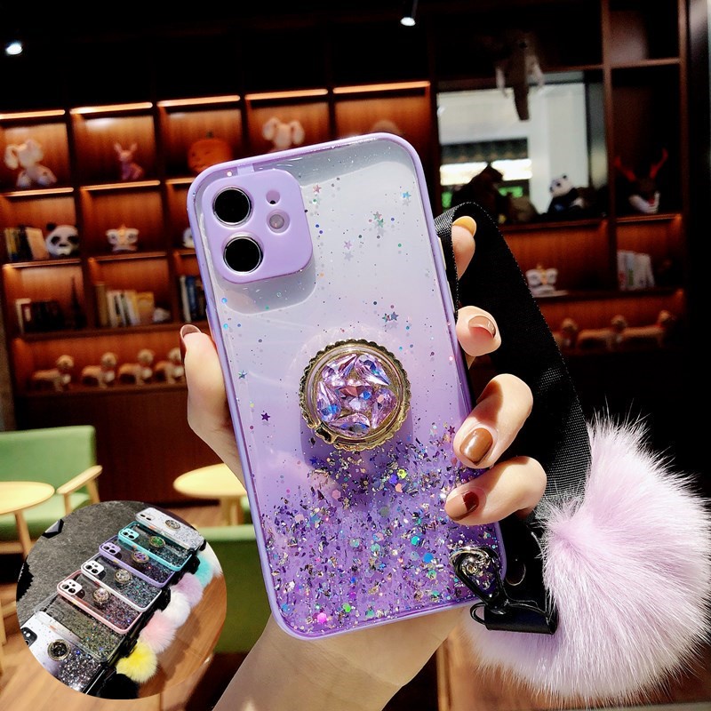 Ốp Điện Thoại Kim Tuyến Có Dây Đeo Cho Xiaomi Redmi Note 11 Pro Note 10 Pro 11S 10S Note 9 Pro Max Note 8 Pro
