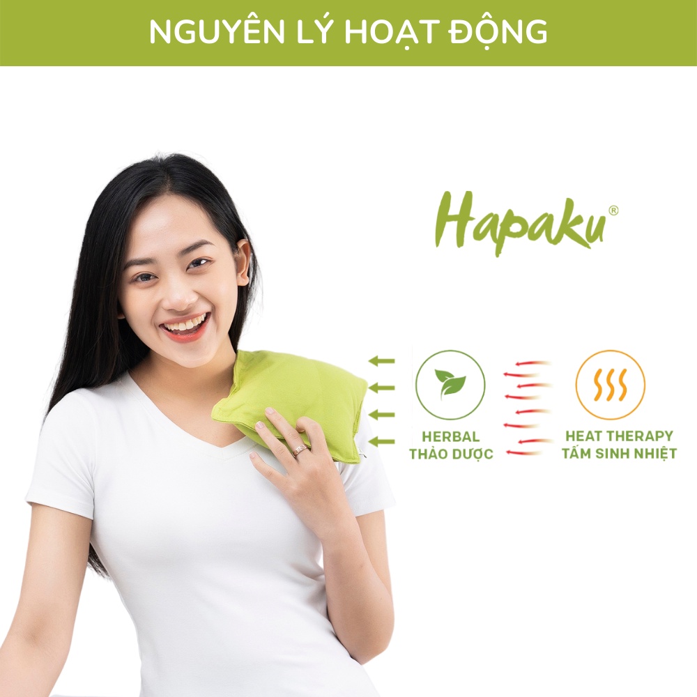 Mô tả Gối Thảo Dược Chườm Nóng Hapaku, Chườm Cổ Vai Gáy, Giảm Đau Bụng Kinh - Size Vừa - 1