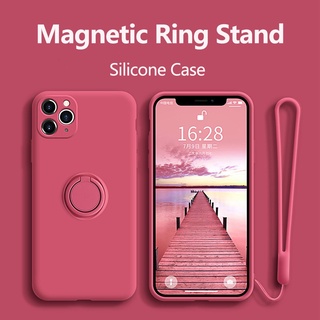 Ốp Lưng Cho iPhone 16 15 14 13 12 11 Pro Max Ốp Lưng Silicon Có Nhẫn Giá Đỡ Dành Cho iPhone X XS XR 7 8 SE2020 11 12 Pro Max 13 Mini Ốp Lưng