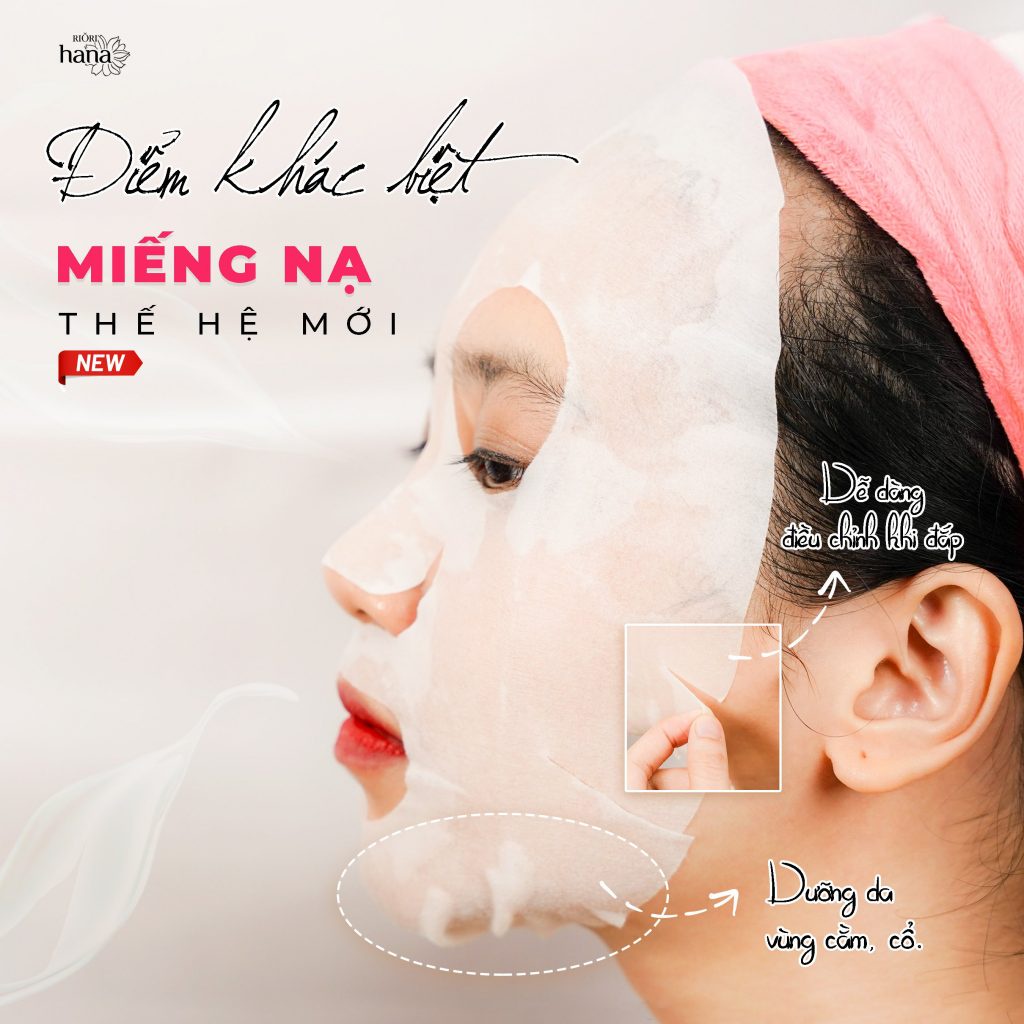 Ảnh Mặt Nạ Giấy Dưỡng Trắng Mờ Thâm Mụn - Chiết Xuất Hoa Nhung Tuyết RIORI HANA 2