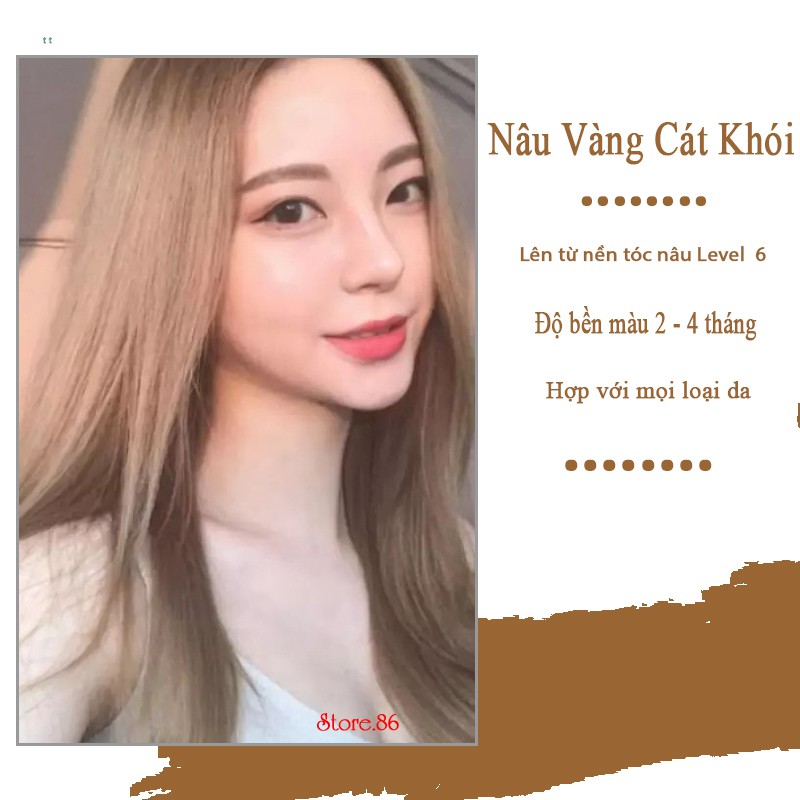 Thuốc nhuộm tóc màu NÂU VÀNG CÁT KHÓI 100ML màu nhuộm lên chuẩn tone