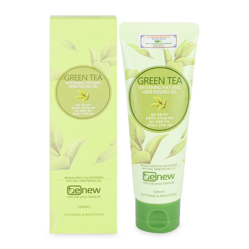 Ảnh Hàng Chính Hãng- Kem Tẩy Da Chết Trà Xanh  Sạch Mụn Trắng Da BENEW GREEN TEA PEELING GEL Cao Cấp Hàn Quốc- 120ml 1