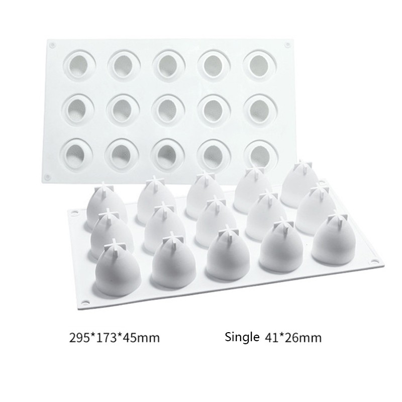 Khuôn Silicone 15 Ngăn Làm Bánh Hình Quả Dâu Tây Xinh Xắn