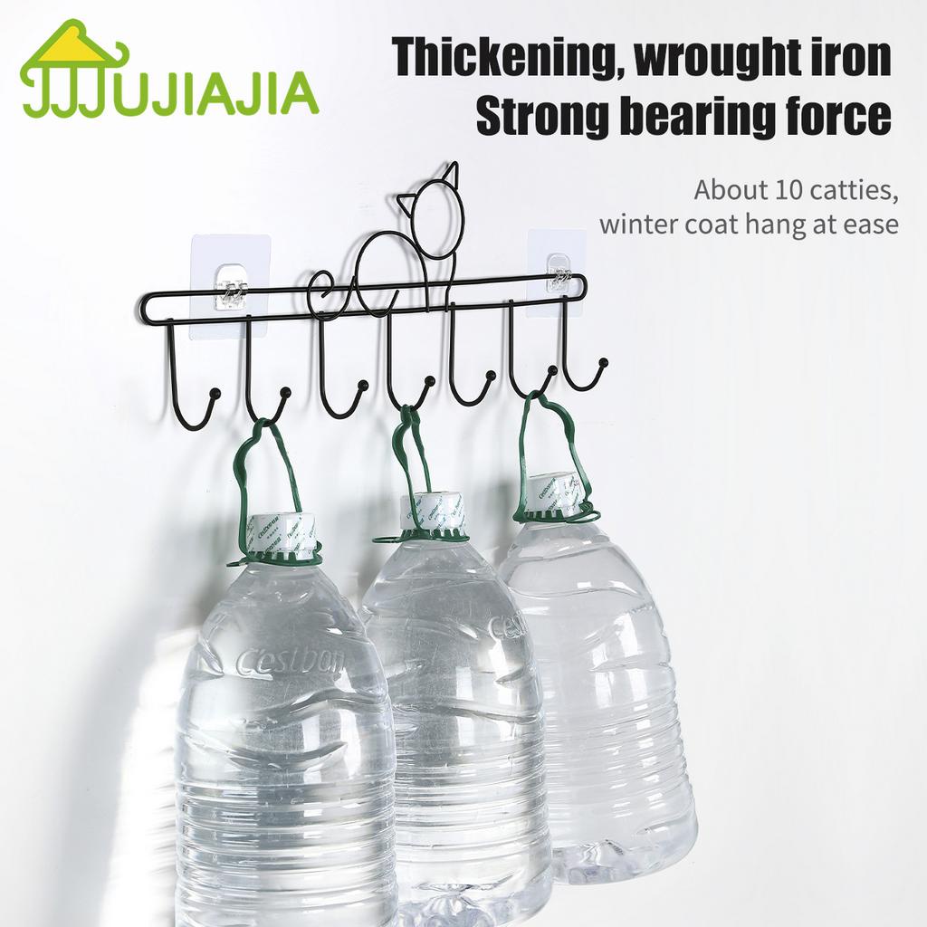 Ảnh Móc Treo Đồ JUJIAJIA Dán Tường Dính Chặt Không Cần Đục Lỗ móc dán tường móc dán treo đồ kệ đựng đồ nhà tắm móc treo đồ 2