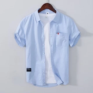 Áo sơ mi đũi nam cộc tay phối túi ngực thời trang Store NA