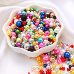 Hạt nhựa tròn giả ngoc trai nhiều màu – Hạt xâu vòng, làm vòng tay, trang trí thiệp, handmade decor – QNshop
