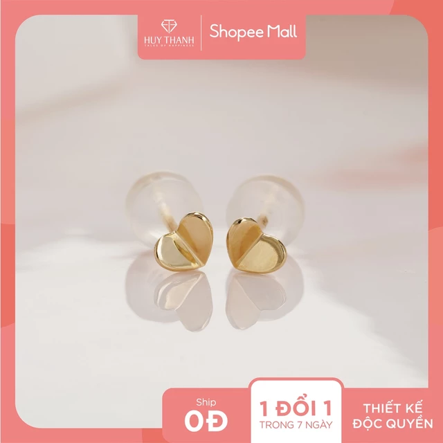 Bông Tai Nữ Vàng Tây BTAM44 Huy Thanh Jewelry Được Thiết Kế Đơn Giản Theo Phong Cách Hàn Quốc