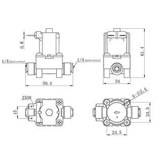 Charmantcc1 1 4 Đầu Vào Nước Nhựa Solenoid Cho Van Kết Nối Nhanh Nước Đầu Vào Ổ Cắm Sw