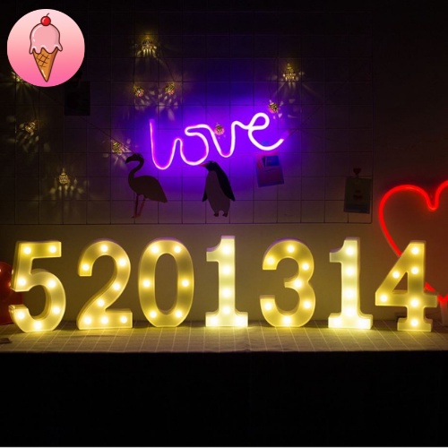 Đèn led chữ cái 3D size lớn 22cm KEM SHOP trang trí sinh nhật, đám cưới, cầu hôn, lễ kỷ niệm - K18
