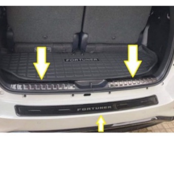 Ốp Chống Trầy Cốp trong, ngoài CARBON xe Fortuner 2017-2021, 2022, 2023,2024  Vân cacbon, Hàng Cao Cấp