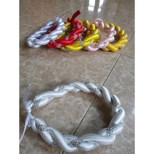 Mấn xoắn đôi cuốn dây nhựa đơn giản, mấn đội đầu cô dâu, mấn bê lễ, mấn cách tân, mấn đội đầu áo dài